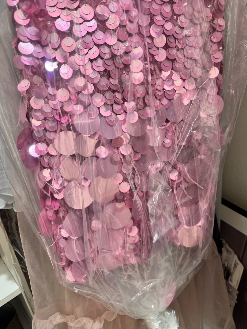 Ramy Brook Pink Sequined Plunge Mini Dress - Picture 7 of 7